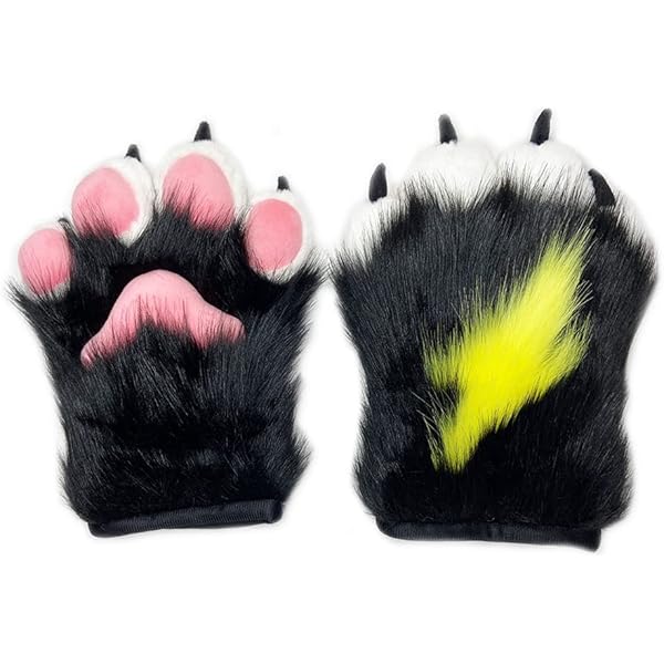 Amazon.co.jp: ブラック サンダー 肉球 立体 手袋 もふもふ 特大